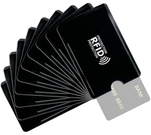 10 Pièces Porte Carte RFID Étui Protection Carte Bancaire sans Contact | Rigide Pochette Anti Onde Anti-Démagnétisation Convient à toutes les Cartes à Puce （90*59MM）