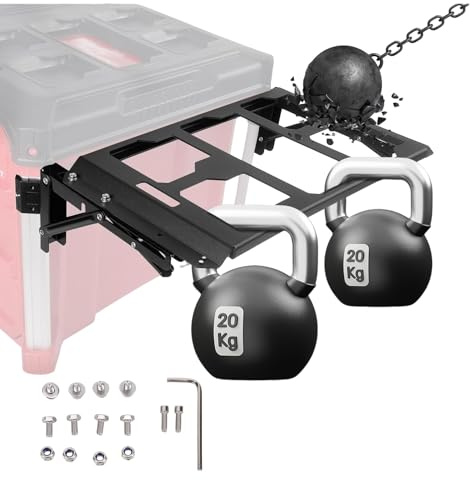 LICAEVEY Folding Mount for Packout Toolbox Side Storage System, Aluminum Alloy Toolbox Table Mounting Plate with Foldable Design for Truck & Wall