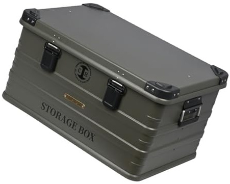 ERYUE wasserdichte Camping-Aufbewahrungsbox aus Aluminium, Großes Fassungsvermögen für Outdoor-Aktivitäten, Schwarz, 50 X 35 X 25 cm (L)