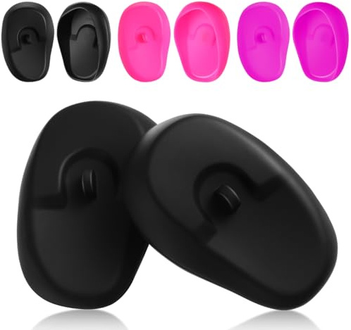 Milisten 3 Pairs Silicone Ear Covers for Hair Coloring: Reusable Hair Dye Ear Protectors for Salon & Home Use - Waterproof Earmuffs for Washing Styling Perming