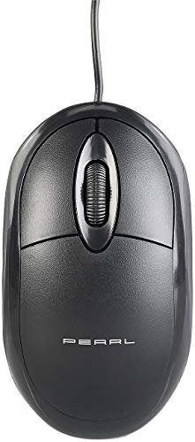 PEARL Computermaus: Optische USB-Maus mit 3 Tasten und 1.000 DPI, kabelgebunden, schwarz (USB Mouse, Maus mit Kabel, Kabelgebundene)