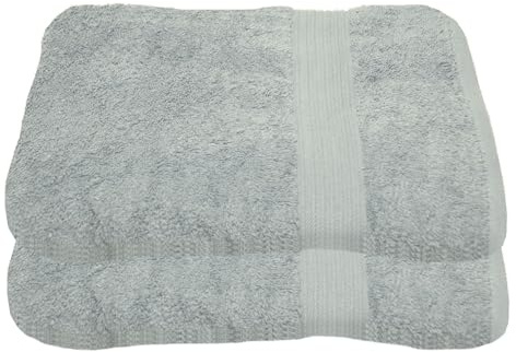Julie Julsen 2er Pack Duschtuch 23 Farben erhältlich weich und saugstark 500gsm Öko Tex 70 x 140 cm Silber