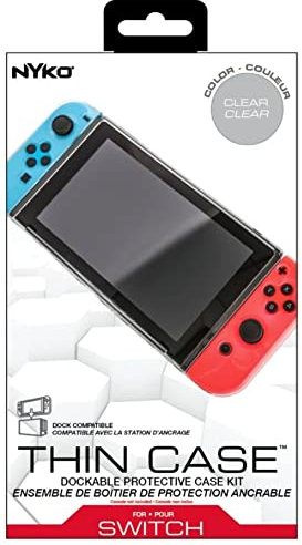 Ultradünne Schutzhülle & Schutzfolie für Nintendo Switch & Joy-Con -Controller, transparent (87247 Thin Case (Clear) Switch)