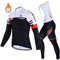X-TIGER Herren Langarm Radtrikot Set Winter Radsportanzüge mit 5D Gel Gepolsterten Trägerhosen