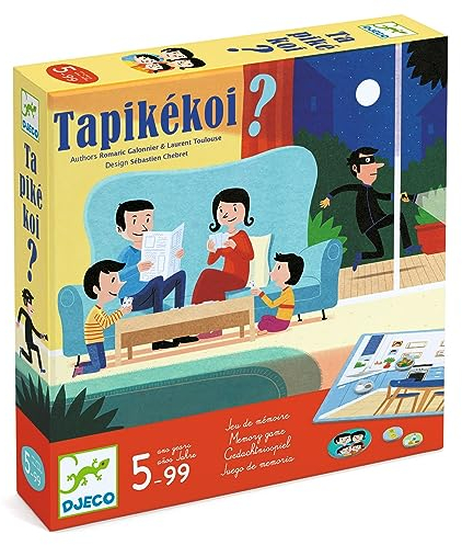 Djeco DJ08542 Juego Tapikékoi Biene, Blume Spielzeug zum Stapeln und Einstecken, rot