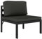 vidaXL Mittelsofa Modular mit Kissen für Innen- und Außenbereich Gartenmöbel Sofa Gartensofa Lounge Aluminium Anthrazit 64,5x70x64,5cm
