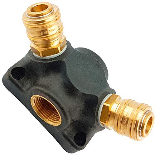 Qualitäts Druckluft Kupplung Stecker Verteiler Wanddose | Wunschausführung auswählen >>> 2-fach Kupplung mit 1/2 Zoll Innengewinde | Kunststoff Wanddose