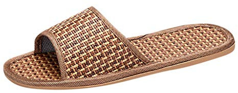Yowablo Hausschuhe Damen Herrenmode Unisex Sommerpaare Cane Household Indoor Schuhe (39,Braun)