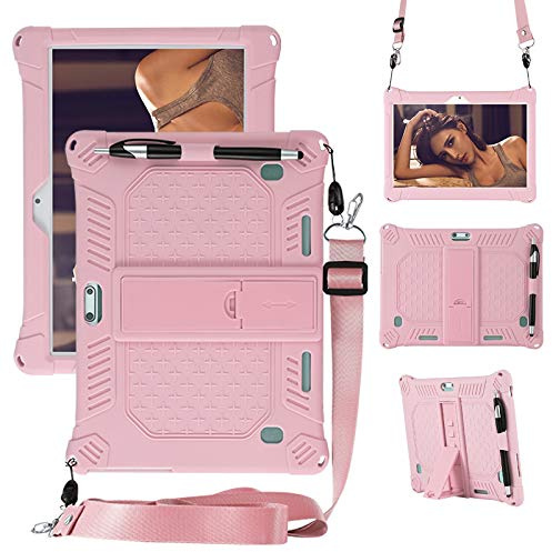 RLTech Hülle für Dragon Touch Notepad K10, Leicht Silikon Weich Kindgerechte Hülle mit Standfunktion für Dragon Touch Notepad K10/TEENO 10/Winsing 10/SANNUO 10.1/Haehne 10.1/ACEPAD A121, Rosa
