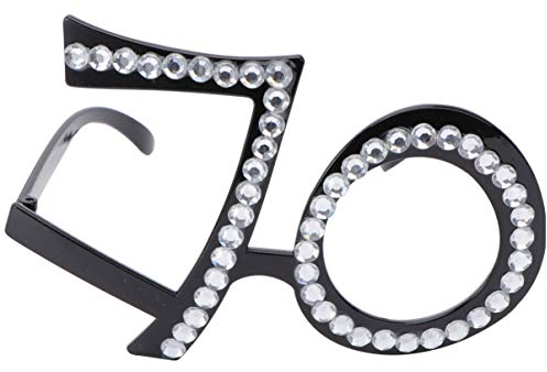PRETYZOOM Geburtstag Nummer Brille Kristallrahmen Strass Digital 70 Kostüm Sonnenbrille Neuheit Brille Foto Requisite für 70. Geburtstag Hochzeitsfeier Dekor