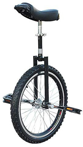 Einrad Junge Mädchen Unisex Einrad Kinder Erwachsene Anfänger, 16/ 18 / 20/ 24 Rad Einrad, Verstellbare Höhe, Laden Sie 150 Kg (Color : Black, Size : 51cm(20inch))