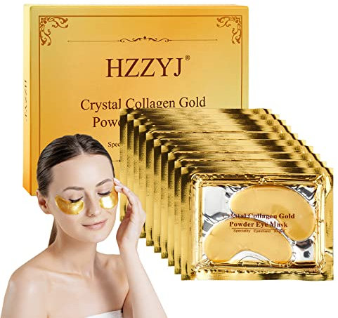 (10 Paar) Augenpads, Eye Mask, 24k Gold Kollagen Augenmaske, Collagen Augenpads Augenringe, Augenmaske Feuchtigkeit spendende, Anti Aging, entfernen Taschen, dunkle Kreise & Puffiness
