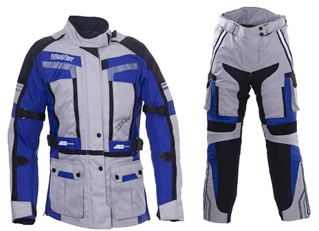 WinNet Completo tuta moto in cordura giacca e pantaloni per turismo viaggio (M)