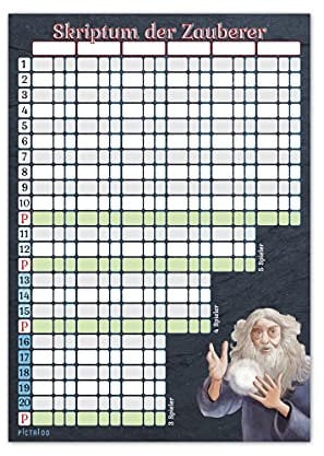 Kartenspiel Block DIN A5 - Skriptum der Zauberer - moderner Ersatzblock mit Updates, gut lesbar und übersichtlich gestaltet, auch für Senioren und Kinder geeignet, Spielblock groß mit 50 Blätter (1x)