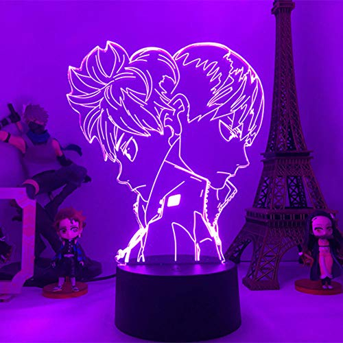 Haikyuu Anime Bunte RGB 3D Nachtlicht LED Illusion Lampe Manga Nachttischlampe für Schlafzimmertisch Kind Weihnachten Geburtstagsgeschenk-16 Farbe mit Fernbedienung