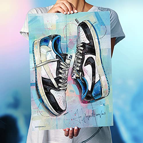 JosHoppenbrouwers Poster Air Jordan 1 Low Travis Scott x Fragment (50 x 70 cm) *Sans cadre