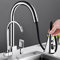 CHFQ Grifo de Cocina 3 en 1 con rociador extraíble Ósmosis Latón Agua Potable Rotación de Agua fría y Caliente Grifos para Fregadero de Cocina-Chrome-A
