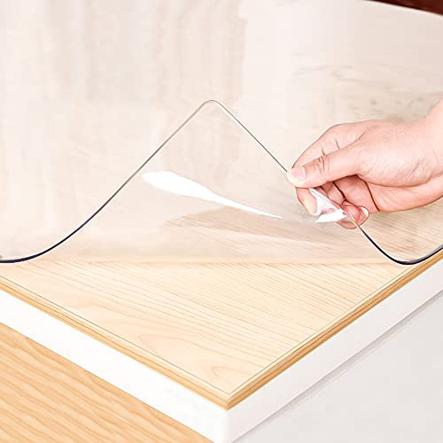 Film de protection de table - Set de table en Plastique PVC Verre Souple Nappe Convient pour la cuisine, la table à manger, la table basse, le bureau d'ordinateur, etc. (2.0mm,45x45cm/17.72x17.72in)