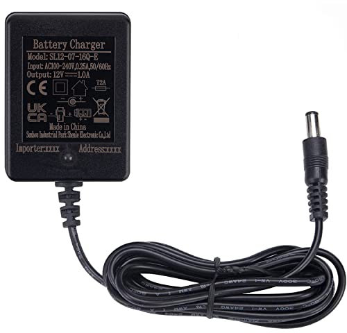 12V 1000MA Charger for Kids Ride On Car,12 Volt Battery Charger for Electric Ride on Toys Motorcycle SUV ATV Car of Electric Baby Carriage Ride Toy Battery Supply Power Adapter