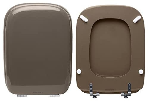 HYDRO HOME - Copriwater Ideal Standard Conca Come Originale, Tavoletta WC Ideal Standard con Cerniere Inclinate Idonee, Coperchio Water Copri Water in Legno Rivestito (KASHMIR)