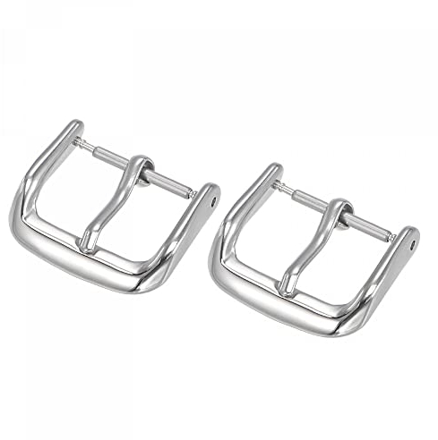 sourcing map 2 Stück Uhrenarmband Verschluss Ersatz 316 Edelstahl polierte PVD Schnalle Sibler für 16mm breite Uhrenarmbänder