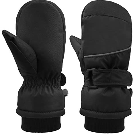 Skihandschuhe Kinder - Warm Gefüttert Winddicht Wasserdicht Snowboard Handschuhe Winter Fäustlinge für 2-8 Junge und Mädchen Skifahren Reiten Laufen Wandern Radfahren