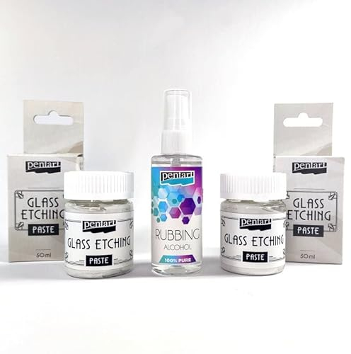 Zita´s Creative Glasätzungspaste 2x50ml im Set mit Alkoholspray. Glass Etching Paste, Ätzpaste, Frosteffekt