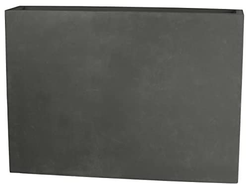 Dehner Pflanzkasten, rechteckig, mit Bodenloch, Außenmaße 85 x 118 x 26 cm, Innenmaße 80.5 x 110 x 18 cm, Fiberglas, grau