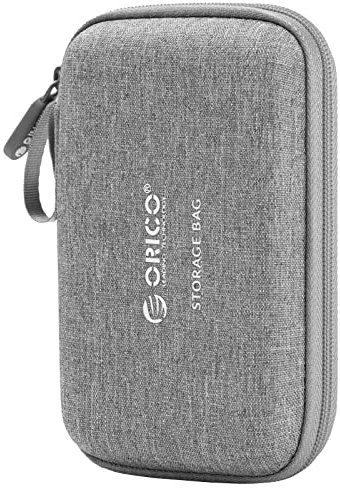 Festplattentasche 2,5 Zoll, ORICO Stoßfestes HDD/SSD Case für Seagate, SanDisk, Samsung, WD 1 TB 2 TB 3 TB 4 TB 5 TB, Hart Hülle Organizer mit Einer Innengröße von 14 x 8,5 cm(Grau)