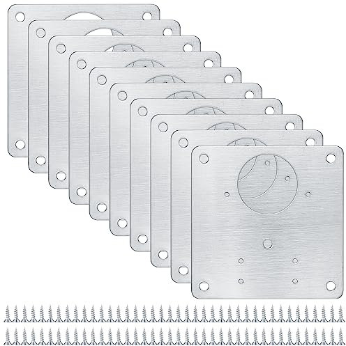 10 Stück Schrank Scharnier Reparaturplatte, Küchenscharnier Reparaturplatten, Aufschraubscharniere Reparaturklammern mit Loch, Möbelscharnier Platte für Schrank Möbel Schublade Fenster