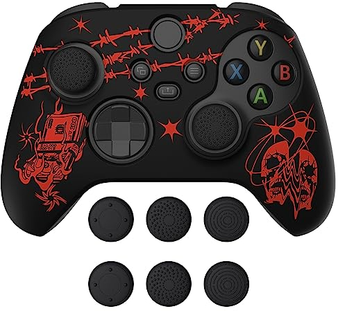 PlayVital Zubehör Silikon Hülle für Xbox Series X & S Controller,Case Anti-Rutsche Schutzhülle Hülle Griffe Skin Weiches Gummi Grips für Xbox Series X & S Controller-Quelle der Sünde