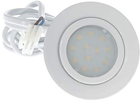 Kamilux 5er Set LED Möbeleinbauleuchte Luisa 12Volt 2,4Watt inkl. Anschlusskabel mit Stecker Farbe: Weiss Lichtfarbe: Neutralweiss