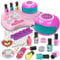 LemonDream Salon Nail Art Kit for Girls, Age 6-12, Includes Storage Desk, Peelable Nail Polish, Glitter Powder, 3D Decorations, Fan Dryer