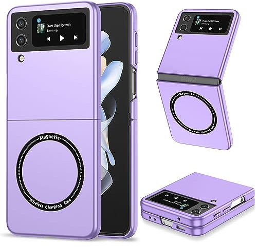 CasurvivePro Custodia magnetica per Samsung Galaxy Z Flip4 5G, compatibile con MagSafe, opaca, sottile, antiurto, custodia protettiva per Samsung Galaxy Z Flip 4 5G, viola