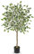 Künstliche Pflanzen Groß Kunstpflanze Benjamini Ficus künstlich Kunstbaum Zimmerpflanze Deko mit Abnehmbar Echtholzstamm für Büro Deco Schlafzimmer Esszimmer drinnen Deko draußen Grün Weiß 120 cm