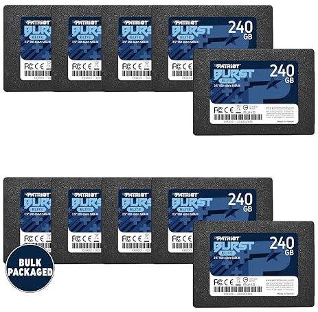 Patriot Memory Burst Elite SATA 3 240GB SSD 2.5 Inch Internal Solid State Drive Bulk Packaged 10 Pack - PBE240GS25SSD0B