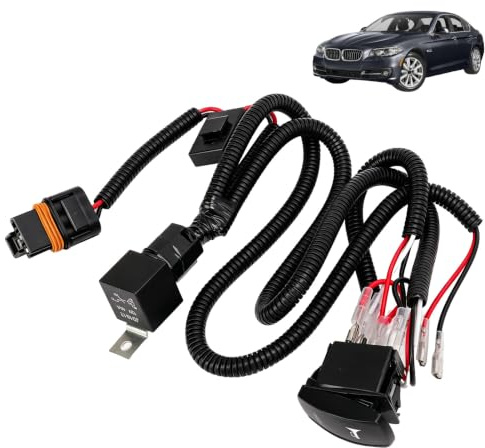 12V Horn Wiring Harness Relay Kit, Universal 12V Electric Horn Wiring Set Pure Copper Coil Flame Retardant Electrical Wire Harnesses Snail Horns for Car Truck Automobile