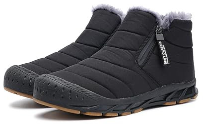 AONETIGER Winterschuhe Herren Damen Gefüttert Winterstiefel Wasserdicht Schneestiefel Warme Bequem Schneeschuhe Rutschfeste Baumwollschuhe(2310 Schwarz,42EU)
