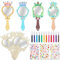 Meanju 8 Stück DIY Holzspiegel Handwerk,Unvollendete Handspiegel,Mini Holz Prinzessin Spiegel,Bastelset Mitgebsel Geschenk Party,Holzspiegel zum Bemalen für DIY Kinder Malen,mit 12 Aquarellstift