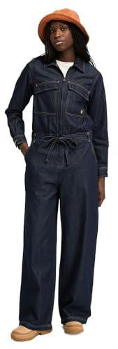 Timberland womens Denim Refibra Boiler Suit, Authentic Indigo, L Plus