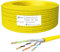 HB-DIGITAL 5m CAT.7a Netzwerkkabel LAN Kabel Verlegekabel AWG 23 Reines Kupfer S/FTP PiMF LSZH Halogenfrei RoHS-Compliant Ethernet Installationskabel Datenkabel PoE 10Gbit/s max. 1200MHz Gelb