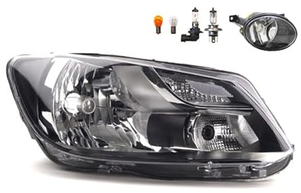 Johns, Scheinwerfer Halogen Front passend für VW Caddy III 2K 09/2010-05/2013 H4 Rechts + Nebelscheinwerfer + Leuchtmittel