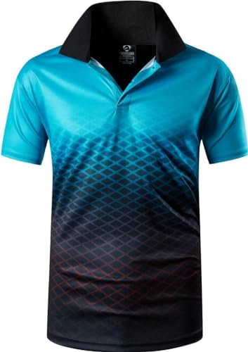 jeansian Men's Short Sleeve Polo T-Shirts Wicking Breathable Running Training Sports Tee Tops S026 Blackgreen XXL