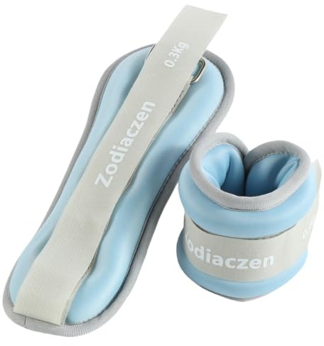 ZodiacZen Lot de 2 poids pour poignets et chevilles de 0,3 kg - Pour débutants et enfants - Pour les mouvements, la course, le jogging, la gymnastique - Bleu