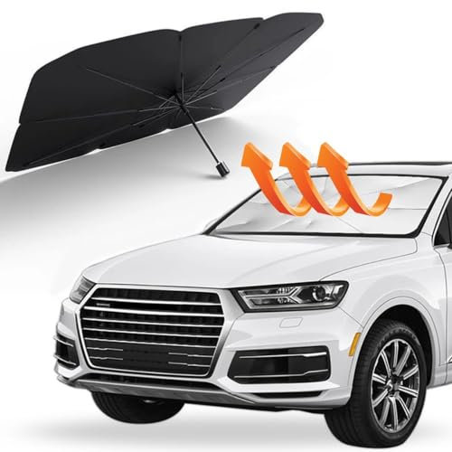 Parasol Coche Delantero, Paraguas Plegable Automatico, para Sol Coche Interior Luna Delantera Automovil, Accesorios Coche, Refrigerante, Proteccion Solar Rayos UV Parabrisas, Protector Solar Coche
