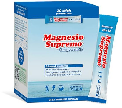 MAGNESIO SUPREMO SEMPRE CON TE DA 20 STICK PRONTI DA BERE……
