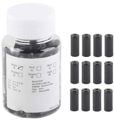 POENVFPO Bike Brake Cable Cap, 100Pcs Aluminum Alloy Shifter Brake Cable End Caps Cycling Accessory