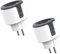 Prise Smart Home WiFi, 2 pièces Prise Intelligente,Prise WLAN, Mesure de la consommation électrique,Fonctionne avec 2.4GHz, 16A