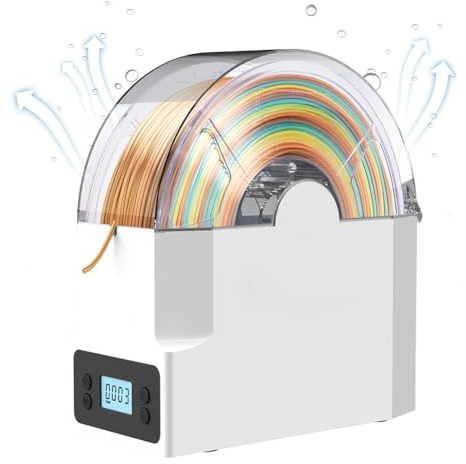 QUTBAG Scatola per essiccatore di filamento 3D, Scatola di stoccaggio per essiccatore di filamento, Porta Bobina, Temperatura Regolabile, Antipolvere, per 0,5 kg, 1 kg e 1,75 mm, 2,85 mm, 3,0 mm