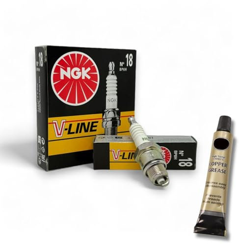 4x Zündkerzen V-Line passt für Volvo 340/360 1.4 Bj. 1975-1980 + Kupferfett